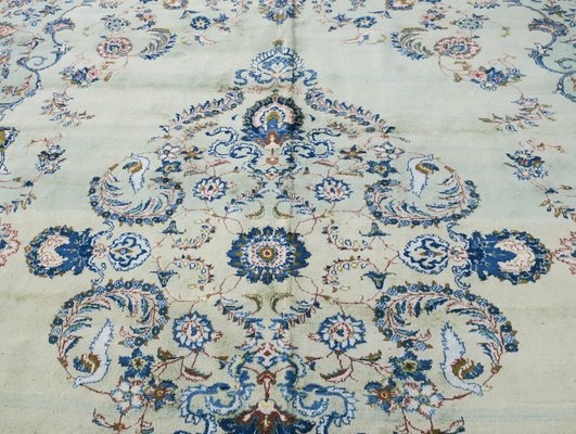 Large Mid-Century Pistachio-Colored Kashan Aubusson Style Rug-ED-1215237