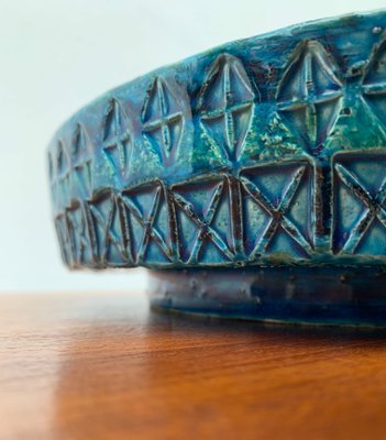 Large Mid-Century Rimini Blu Pottery Bowl by Aldo Londi for Bitossi, Italy, 1960s-UAH-1417517