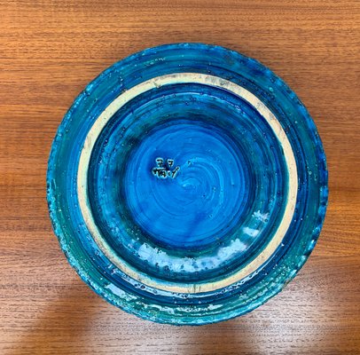 Large Mid-Century Rimini Blu Pottery Bowl by Aldo Londi for Bitossi, Italy, 1960s-UAH-1417517