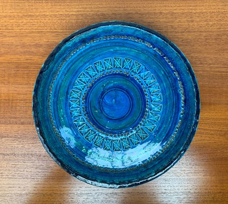 Large Mid-Century Rimini Blu Pottery Bowl by Aldo Londi for Bitossi, Italy, 1960s-UAH-1417517