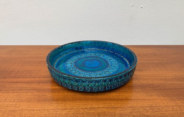 Large Mid-Century Rimini Blu Pottery Bowl by Aldo Londi for Bitossi, Italy, 1960s-UAH-1417517