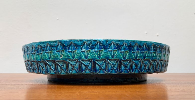 Large Mid-Century Rimini Blu Pottery Bowl by Aldo Londi for Bitossi, Italy, 1960s-UAH-1417517