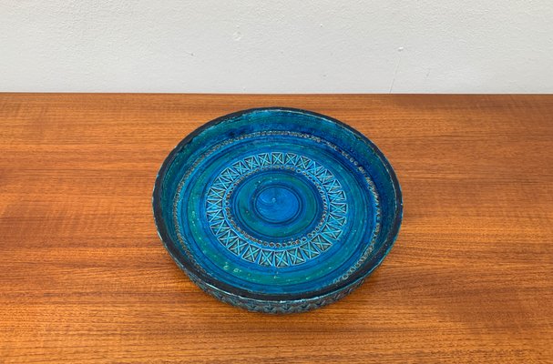 Large Mid-Century Rimini Blu Pottery Bowl by Aldo Londi for Bitossi, Italy, 1960s-UAH-1417517