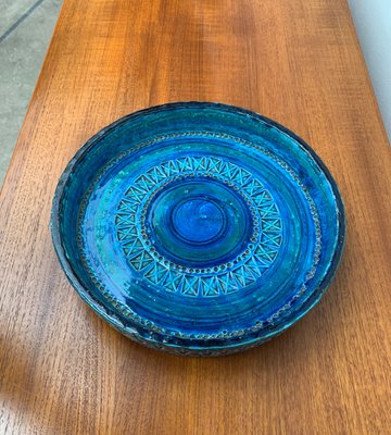 Large Mid-Century Rimini Blu Pottery Bowl by Aldo Londi for Bitossi, Italy, 1960s-UAH-1417517