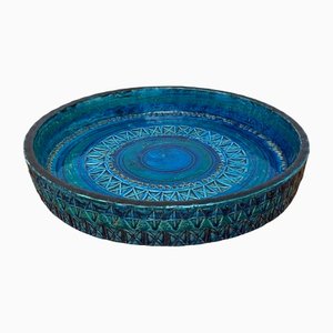 Large Mid-Century Rimini Blu Pottery Bowl by Aldo Londi for Bitossi, Italy, 1960s-UAH-1417517