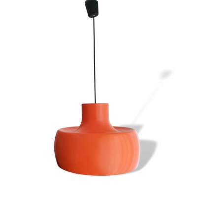 Large Mid-Century Scandinavian Modern Orange Metal Hanging Light, 1960s-SCS-1278094