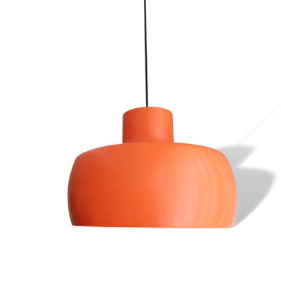 Large Mid-Century Scandinavian Modern Orange Metal Hanging Light, 1960s-SCS-1278094