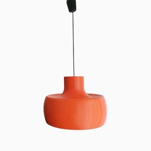 Large Mid-Century Scandinavian Modern Orange Metal Hanging Light, 1960s-SCS-1278094