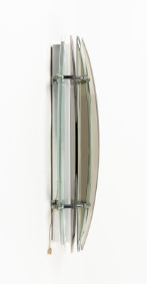 Large Mid-Century Sconces in Colored Glass & Chrome attributed to Veca, Italy, 1970s, Set of 2-LYQ-1796886