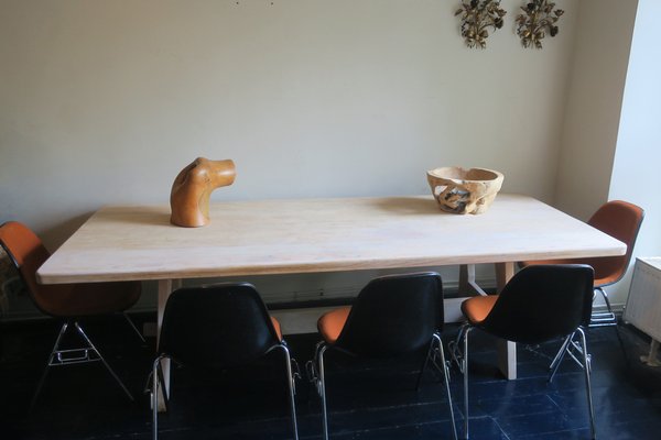 Large Mid-Century Secret Oak Dining Table-ED-1729941