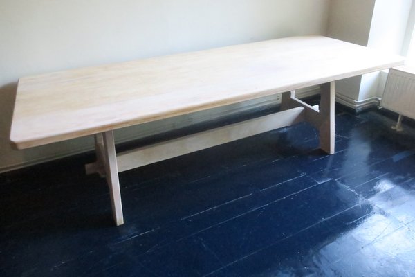 Large Mid-Century Secret Oak Dining Table-ED-1729941