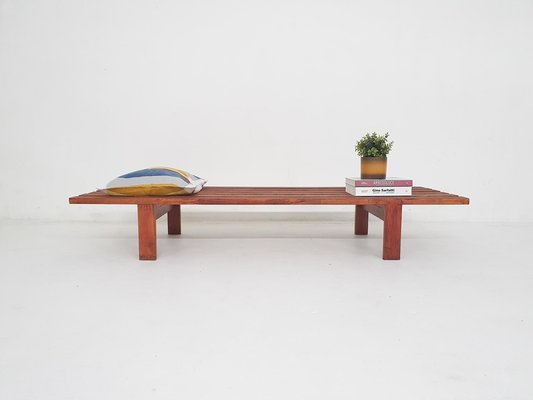 Large Mid-Century Slat Bench in the style of Martin Visser, 1960s-ZO-2018785