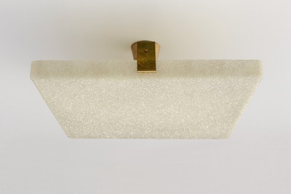 Large Mid-Century Square Recessed Lamp in Acrylic Glass and Brass, 1960s-DUM-1806071