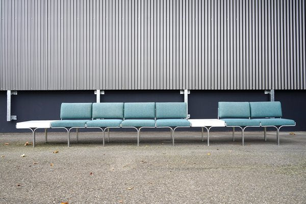 Large Mid-Century Upholstered Aluminum Bench by John Behringer for J G Furniture-CIP-1737407