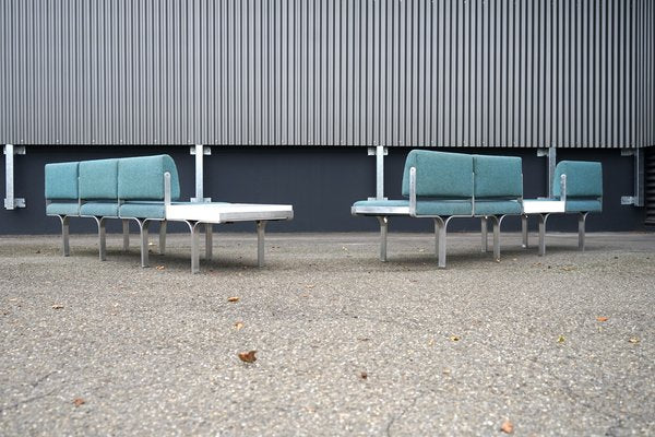 Large Mid-Century Upholstered Aluminum Bench by John Behringer for J G Furniture-CIP-1737407