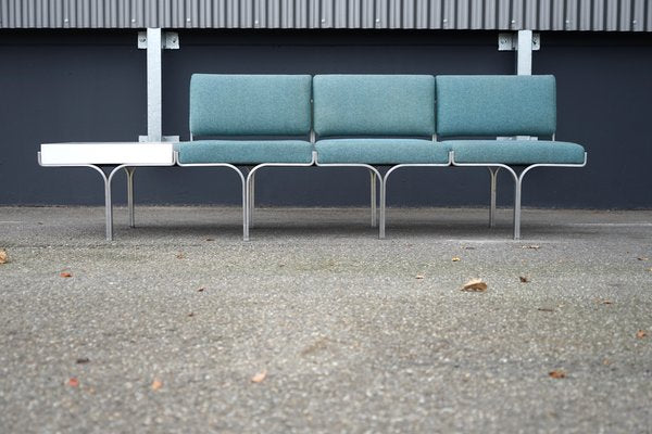 Large Mid-Century Upholstered Aluminum Bench by John Behringer for J G Furniture-CIP-1737407