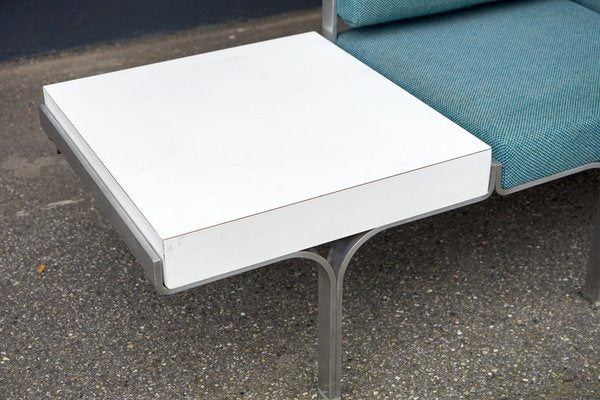 Large Mid-Century Upholstered Aluminum Bench by John Behringer for J G Furniture-CIP-1737407