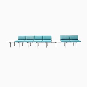 Large Mid-Century Upholstered Aluminum Bench by John Behringer for J G Furniture-CIP-1737407