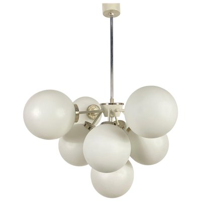 Large Mid-Century White Chandelier from Kaiser, 1960s, Germany-PUK-830589