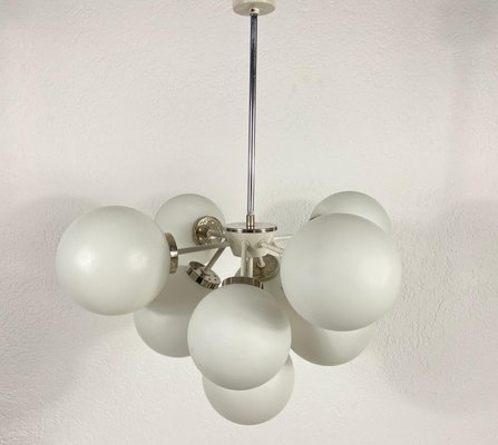 Large Mid-Century White Chandelier from Kaiser, 1960s, Germany-PUK-830589