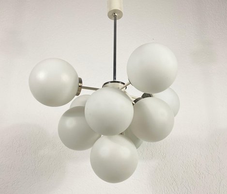 Large Mid-Century White Chandelier from Kaiser, 1960s, Germany-PUK-830589