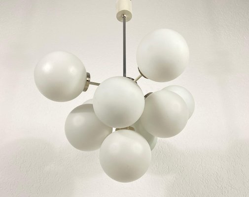 Large Mid-Century White Chandelier from Kaiser, 1960s, Germany-PUK-830589