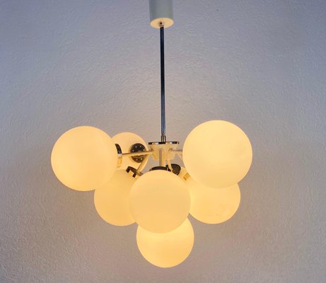 Large Mid-Century White Chandelier from Kaiser, 1960s, Germany-PUK-830589