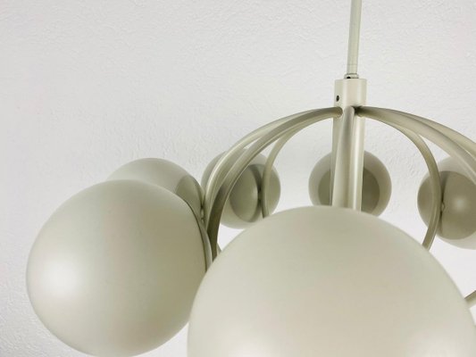 Large Mid-Century White Space Age Chandelier from Kaiser, 1960s, Germany-PUK-839035