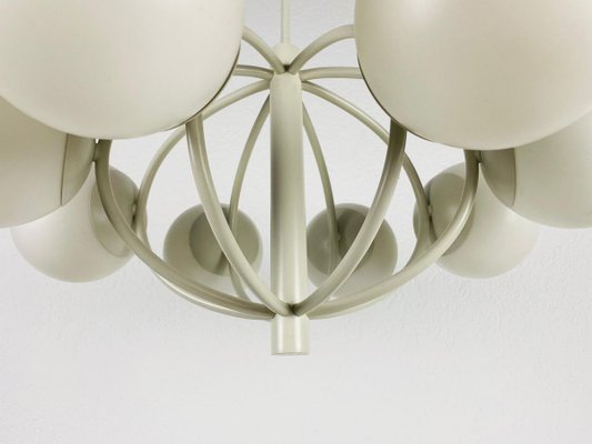 Large Mid-Century White Space Age Chandelier from Kaiser, 1960s, Germany-PUK-839035