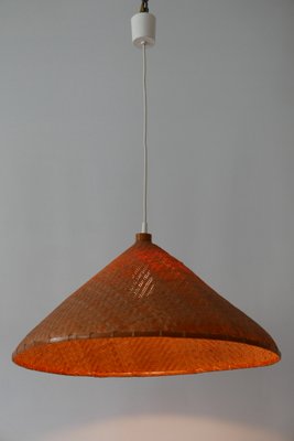 Large Mid-Century Wicker Pendant Lamp, Germany, 1960s-WPT-901341