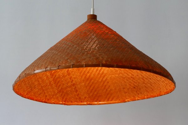 Large Mid-Century Wicker Pendant Lamp, Germany, 1960s-WPT-901341