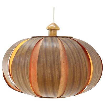 Large Mid-Century Wooden Veneer Pendant from Úluv, 1960s-TZ-828876