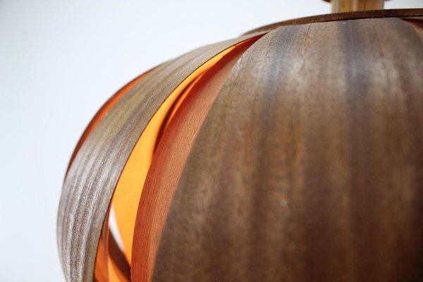 Large Mid-Century Wooden Veneer Pendant from Úluv, 1960s-TZ-828876