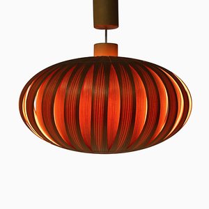 Large Mid-Century Wooden Veneer Pendant from Úluv, 1960s-TZ-848579