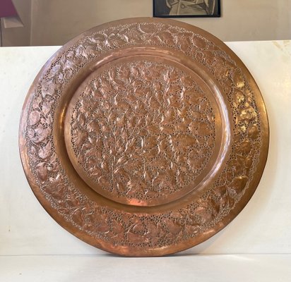 Large Middle Eastern Tray in Piercet Copper, 1960s-LCR-1405550