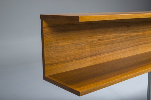 Large Minimalist Teak & Walnut Wall Unit, 1970s-ZZH-1794903