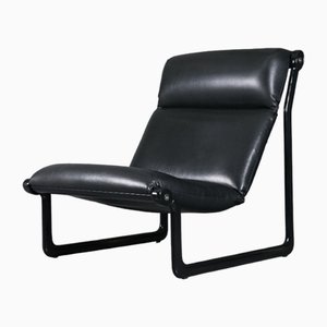 Large Model 2001 Lounge Chair in Black Leather by Bruce Hannah and Andrew Ivar Morrison for Knoll International, 1970s-XNJ-1758706