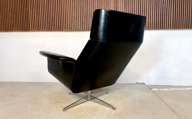 Large Model Siesta 62 Leather Lounge Chair & Ottoman by Jaques Brûle for Hans Kaufeld, Germany, 1960s , Set of 2-JP-1424880