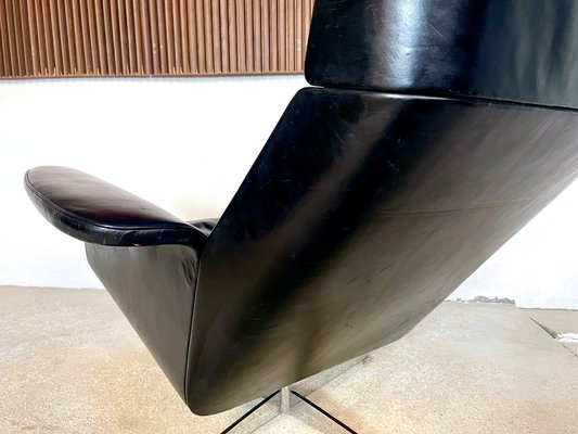 Large Model Siesta 62 Leather Lounge Chair & Ottoman by Jaques Brûle for Hans Kaufeld, Germany, 1960s , Set of 2-JP-1424880