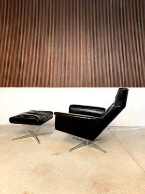 Large Model Siesta 62 Leather Lounge Chair & Ottoman by Jaques Brûle for Hans Kaufeld, Germany, 1960s , Set of 2-JP-1424880