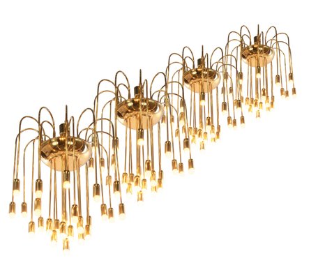 Large Modernist Brass Spider Chandelier by J.T. Kalmar, 1960s-DEK-1171082