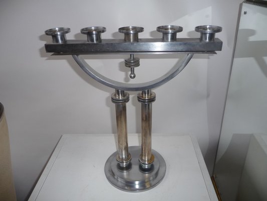 Large Modernist Machine Age Candlesticks, 1930s, Usa., Set of 2-XHV-1104590