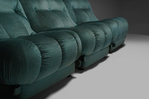 Large Modular Nuvolone Sofa in Green Fabric attributed to Rino Maturi, 1970s, Set of 6-QT-1799963