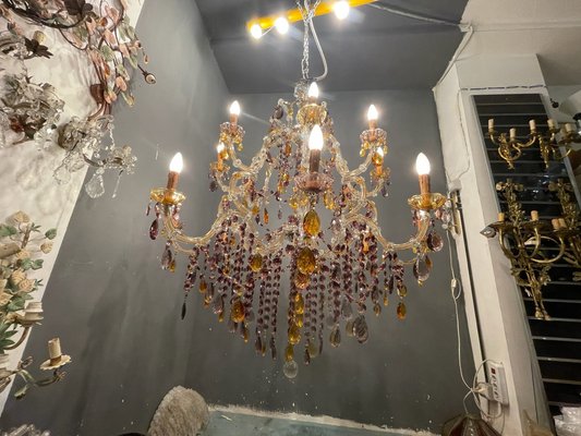 Large Murano Crystal Chandelier, 1960s-JJC-1732198