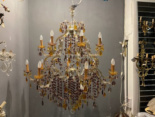 Large Murano Crystal Chandelier, 1960s-JJC-1732198