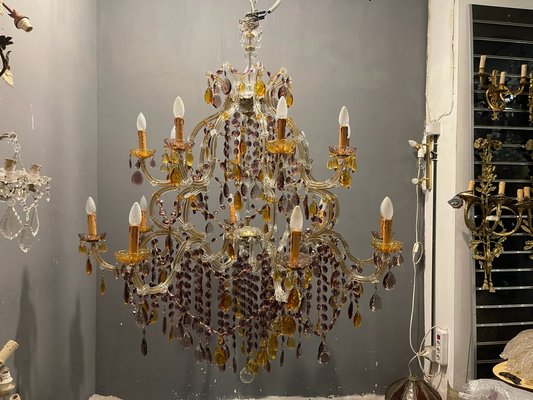 Large Murano Crystal Chandelier, 1960s-JJC-1732198