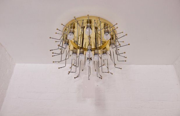 Large Murano Glass and Brass Ceiling Light, 1970s-OWS-2023173