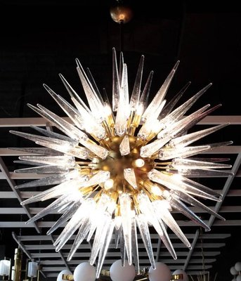 Large Murano Glass and Brass Chandelier-VLZ-631858