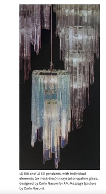 Large Murano Glass Cascade Chandelier attributed to Carlo Nason for Mazzega, 1960s-DEK-1410213