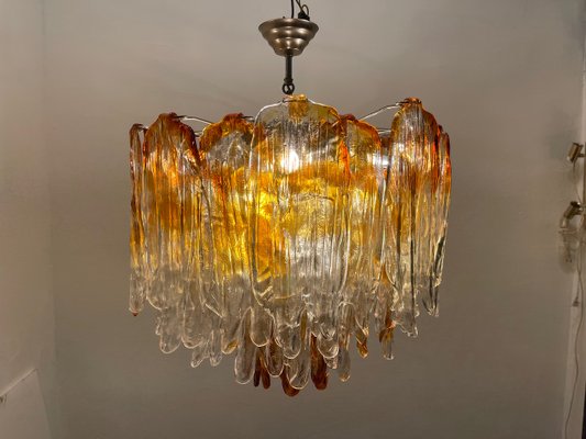 Large Murano Glass Chandelier from AV Mazzega, 1970s-JJC-1789317